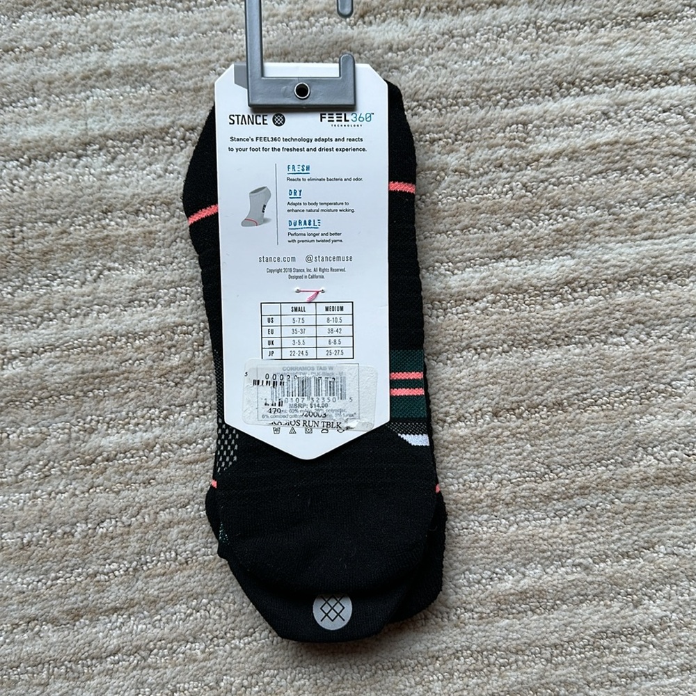 3 Pairs of Stance Socks Feel 360 Run Performance Socks Tab Ankle Height Medium - Picture 11 of 13